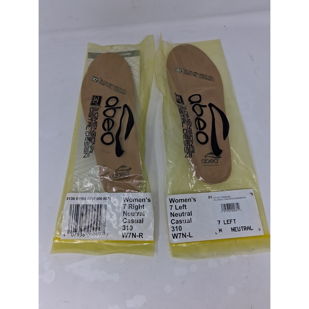 Abeo Women's Sz 7 Neutral Casual Orthotics Inserts 310 New. C